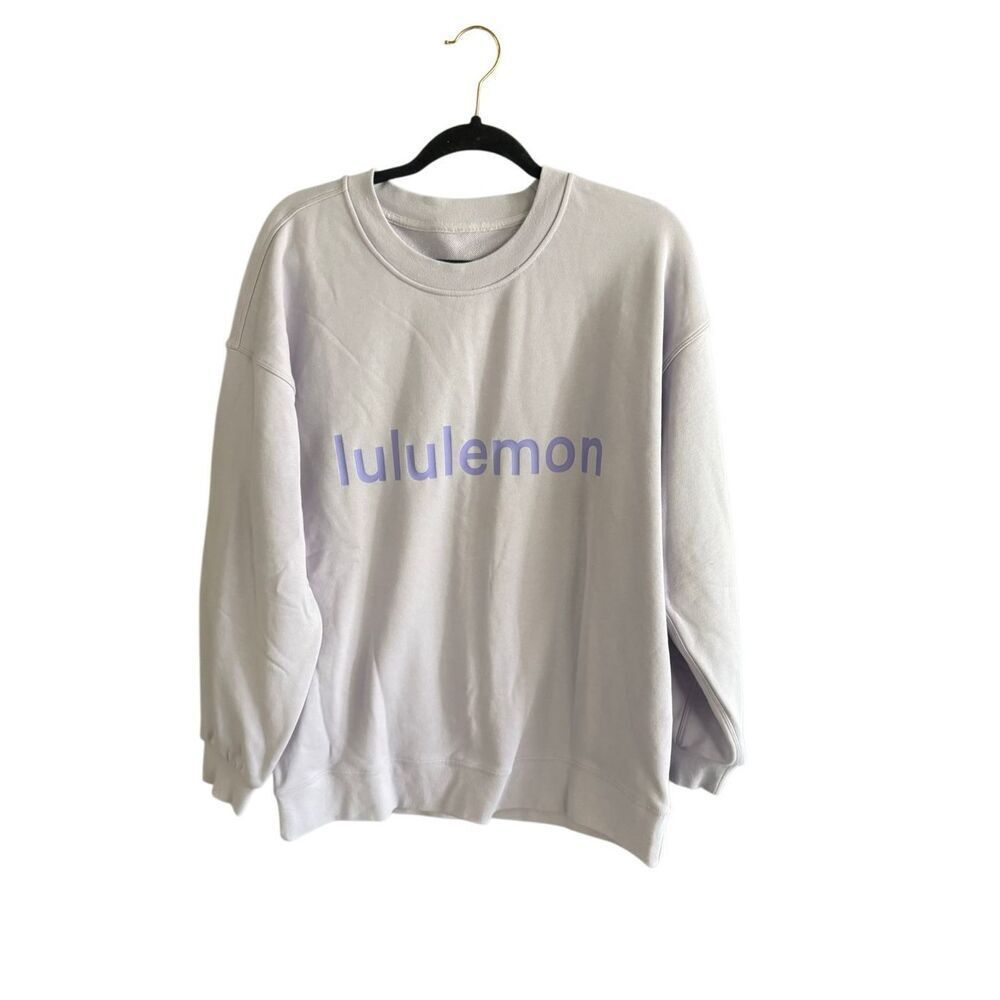 Lululemon Womens Light Gray Perfectly Oversized Crew Graphic Sweatshirt Size XL - Picture 5 of 10